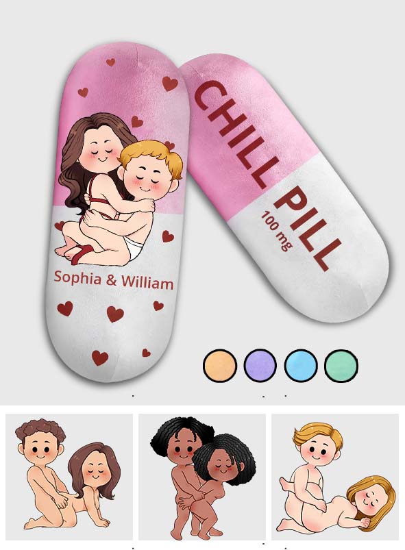 Chill Pill – Personalisiertes Kissen in Pärchenform