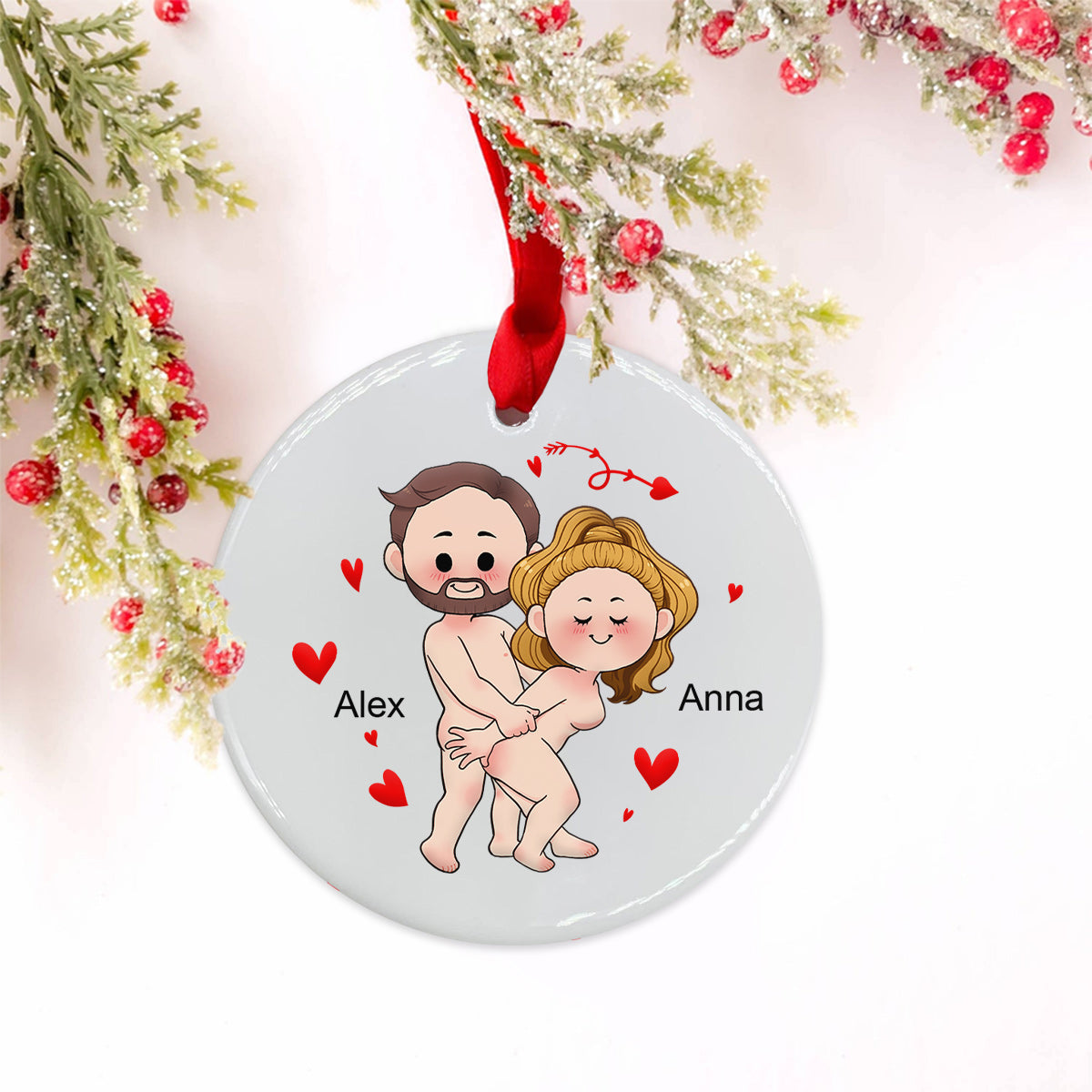 Ich will nur, dass du glücklich bist – Personalisierte Screenshot-Nachrichten – Geschenk für Freund, Freundin, Ehefrau, Ehemann – Personalisierte Keramik-Kreis-Dekoration