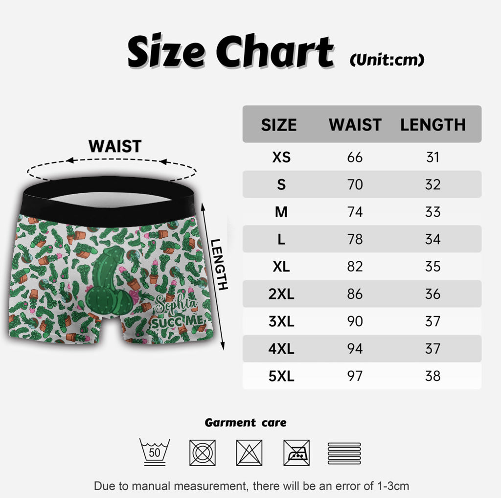 Naughty Cactus – Personalisierte Boxershorts mit Kaktusmotiv für Herren