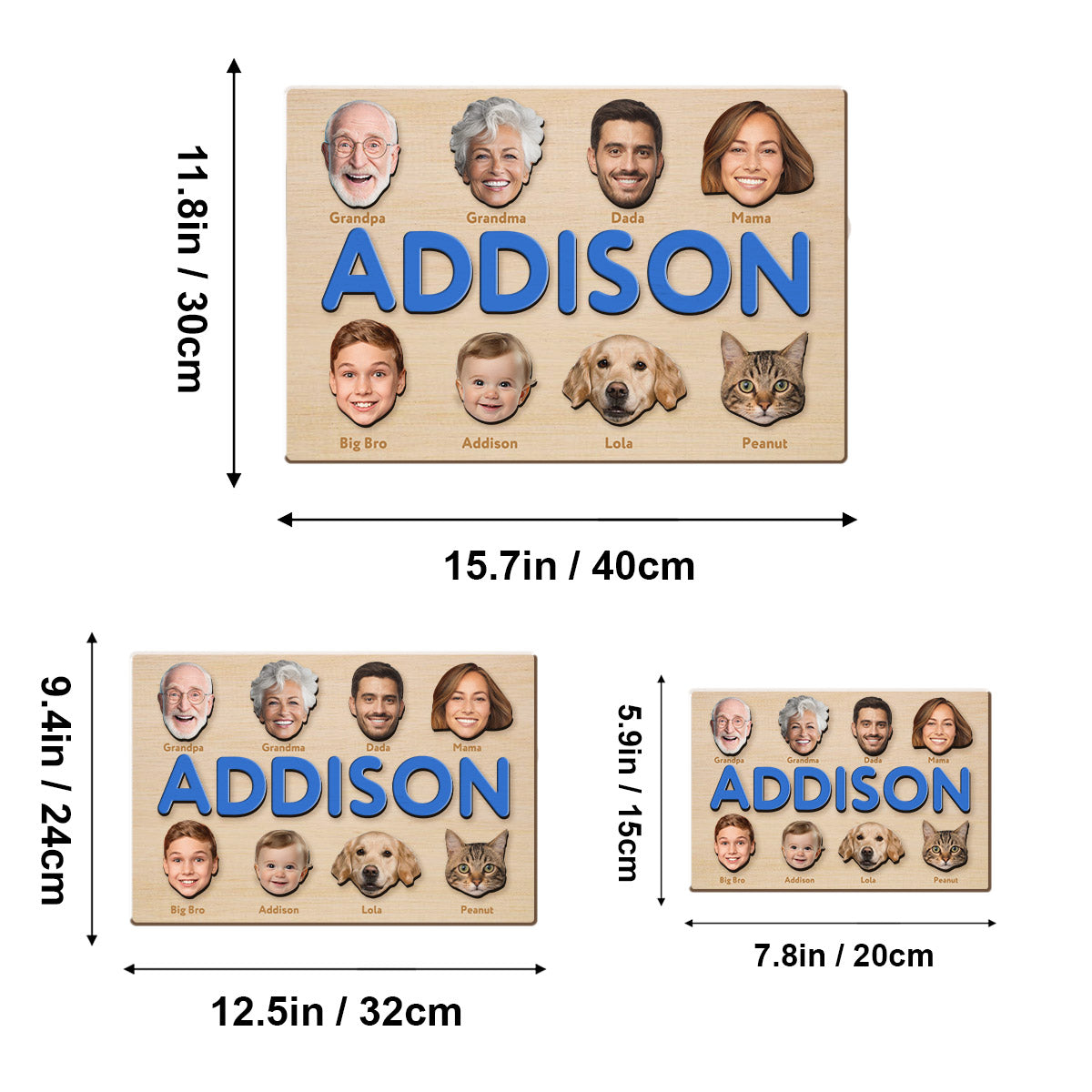 Familienpuzzle – Personalisiertes Puzzle mit Kindernamen