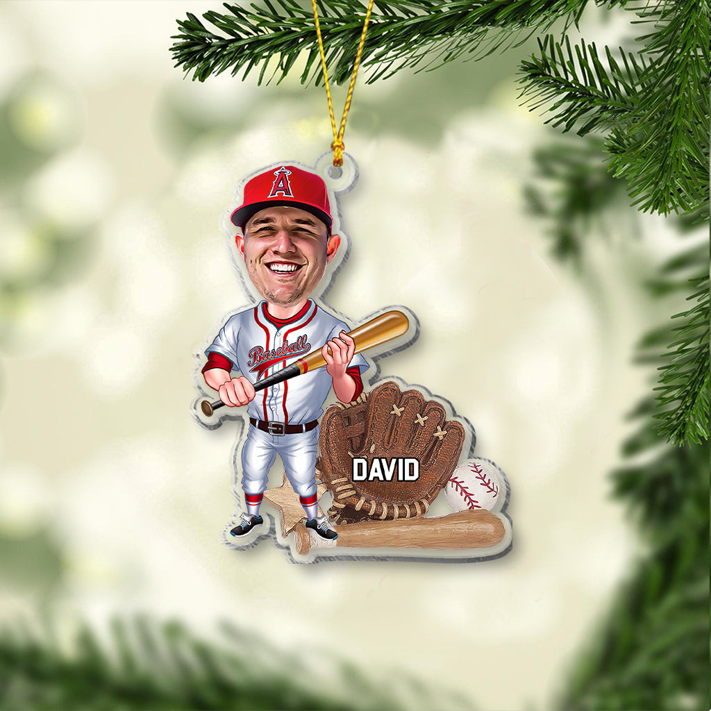 Baseball Player - Personalized Baseball Transparent Ornament