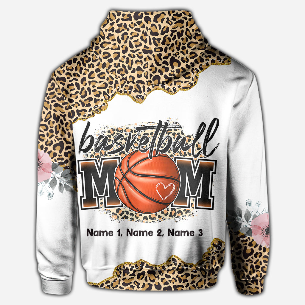 Basketball Mom Leopard - Personalized Basketball All Over Shirt