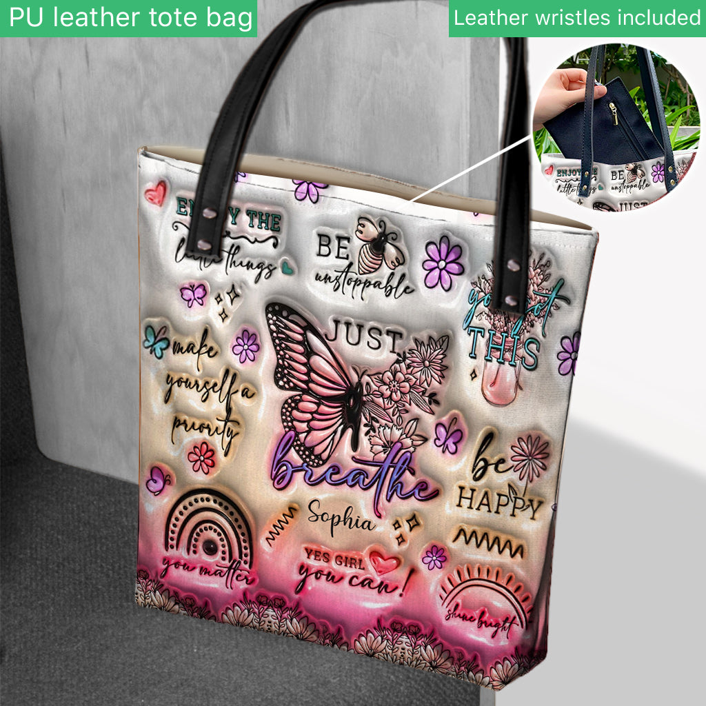 Positive Affirmationen Schmetterling - Personalisierte Schmetterlings-Tragetasche