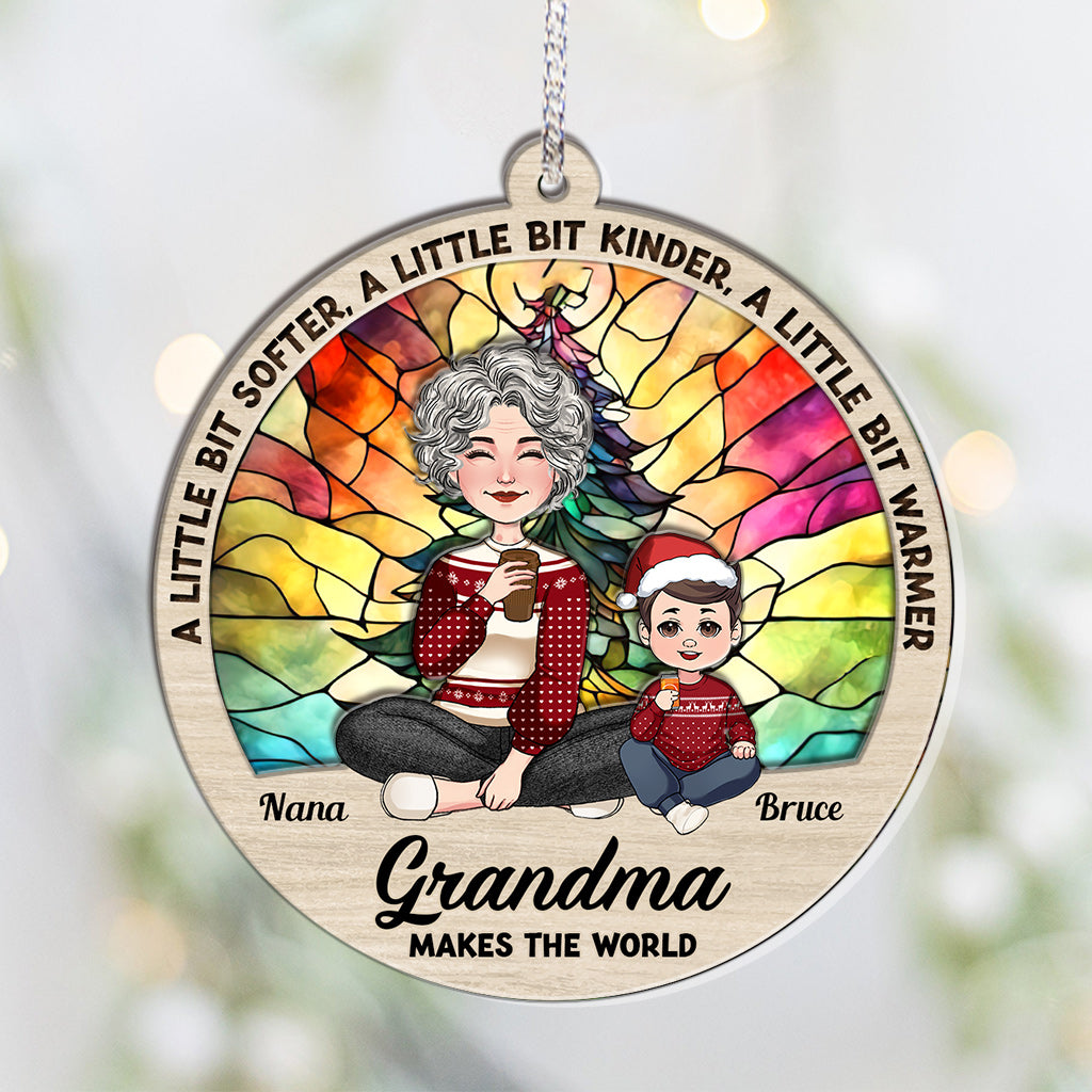 Grandma Make The World Warmer - Personalized Grandma Layers Mix Ornament
