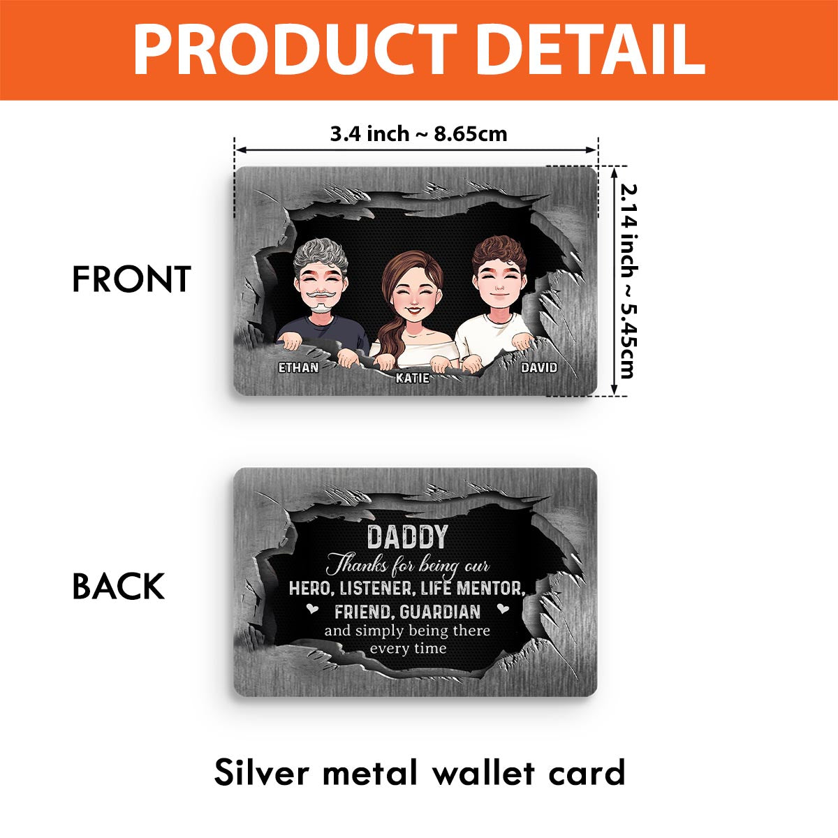 Danke, dass du mein Held bist – Personalisierte Geldbörsenkarte für Väter