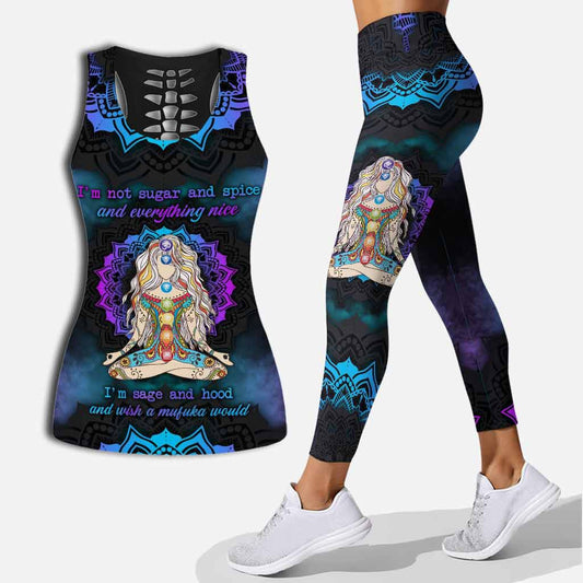 Ich bin nicht Sugar and Spice – Yoga Hollow Tanktop und Leggings