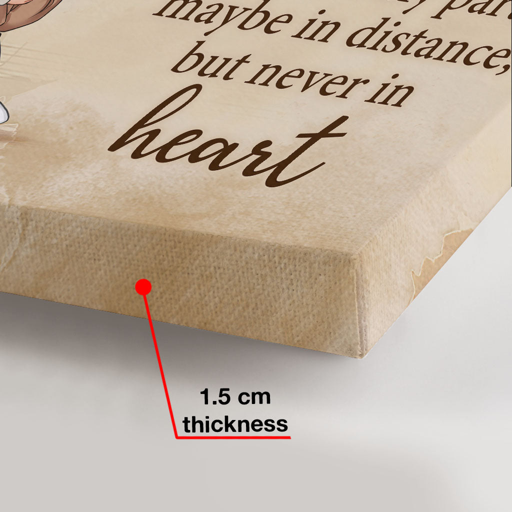 Mütter und Töchter – Nie wirklich getrennt – Personalisierte Leinwand und Poster zum Muttertag