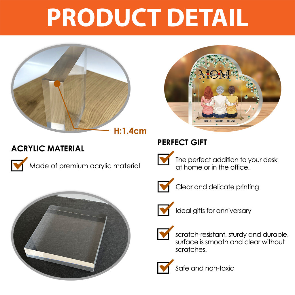 Wir lieben dich, Mama – Personalisierte Acrylplakette in individueller Form zum Muttertag