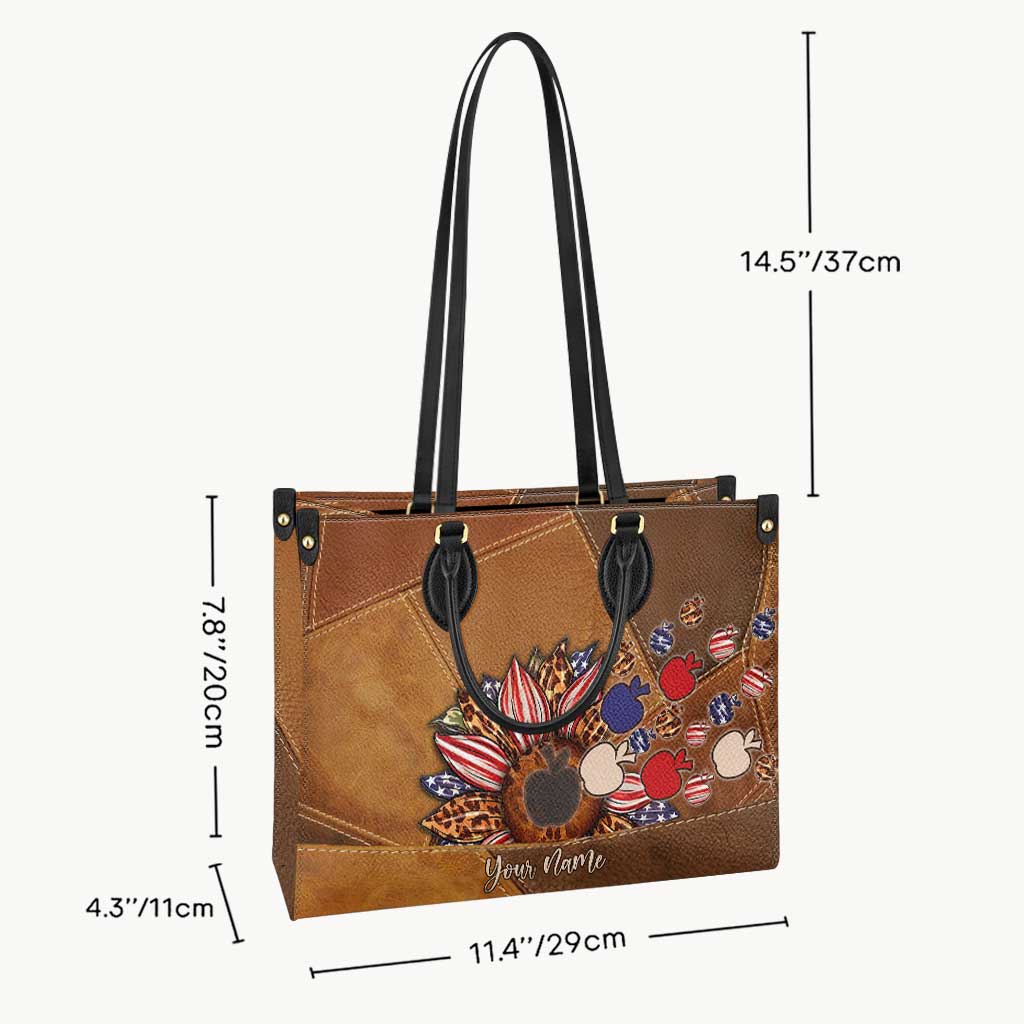 All American Teacher - Personalized Independence Day Leather Handbag