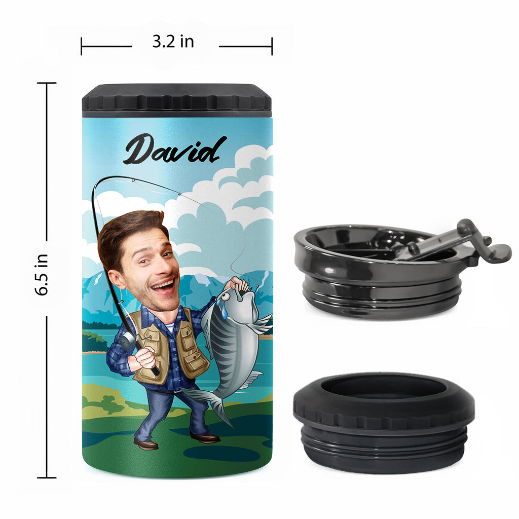 Bis zum Ende der Angel – Personalisierter Angeldosenkühler