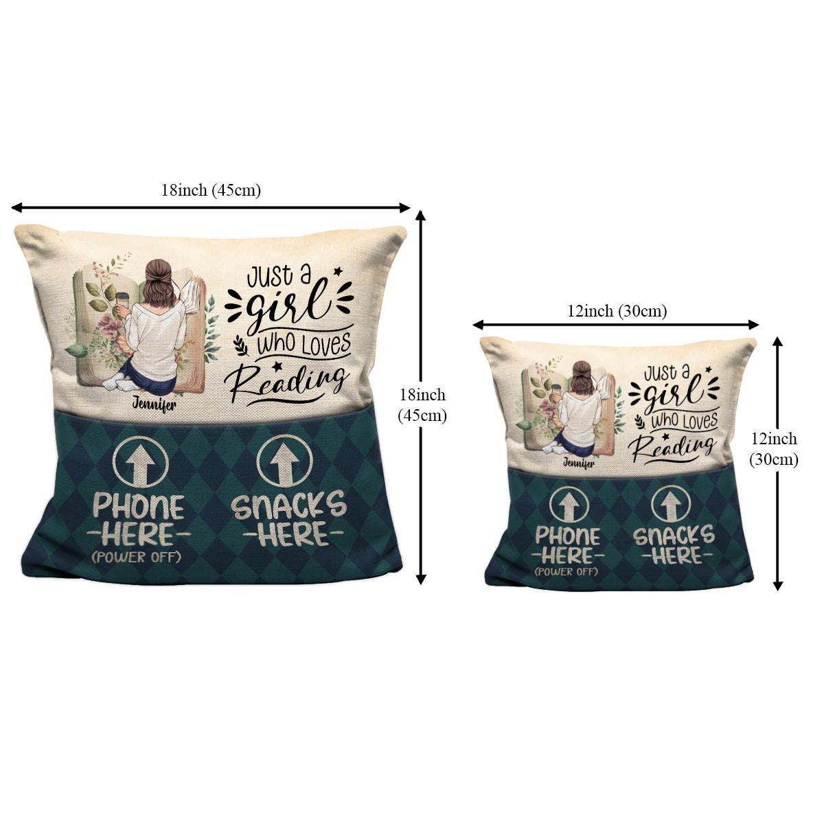 Einfach ein Mädchen, das gerne liest – personalisiertes Buchkissen