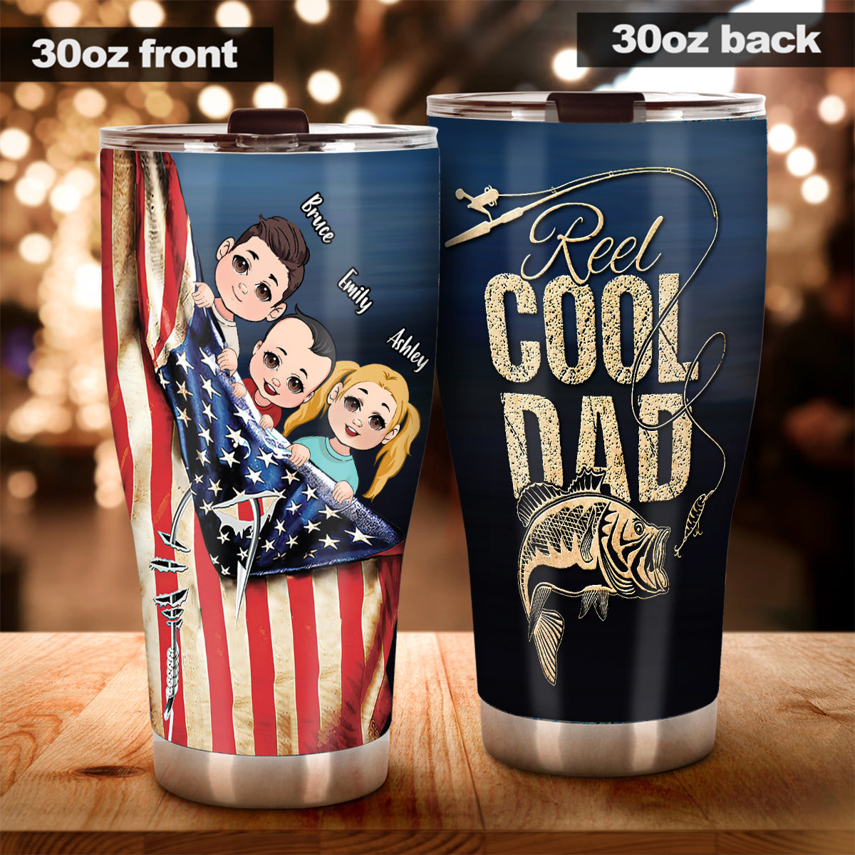 Reel Cool Dad – Personalisierter Angelbecher