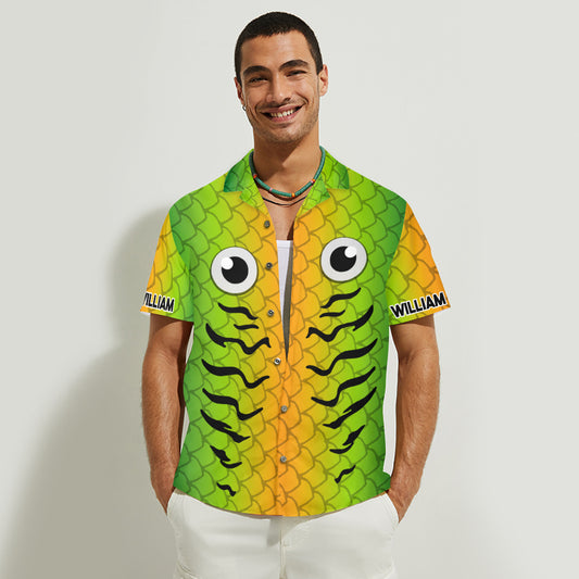 Ich liebe Angeln – personalisiertes Hawaiihemd zum Angeln