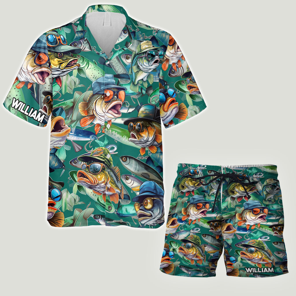 Angelbegeistert? – Personalisiertes Hawaiihemd und Herren-Shorts zum Angeln