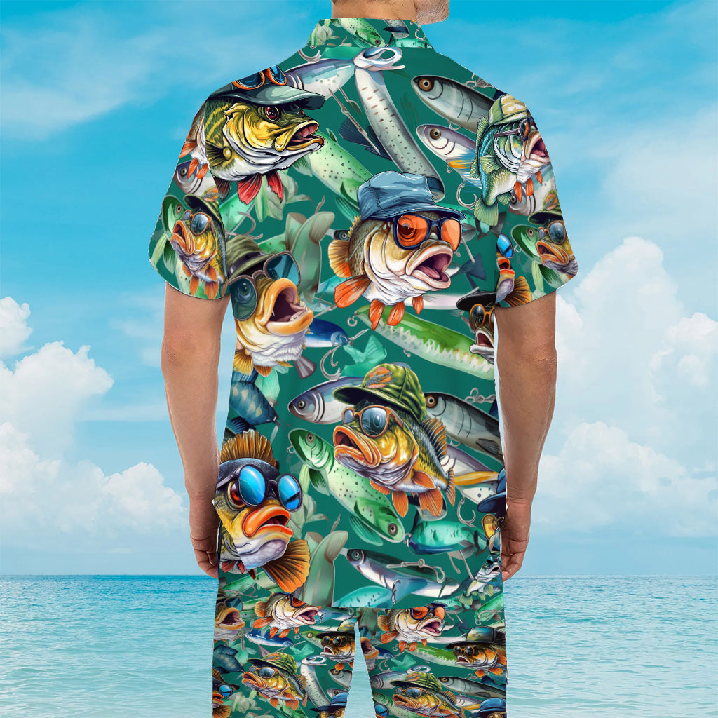 Angelbegeistert? – Personalisiertes Hawaiihemd und Herren-Shorts zum Angeln
