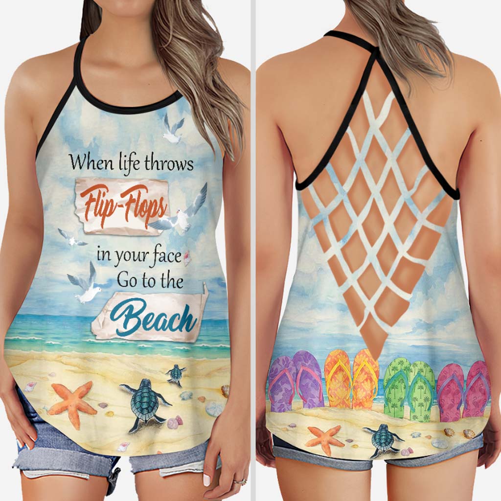 Wenn dir das Leben Flip-Flops ins Gesicht wirft – Sea Lover Cross Tanktop