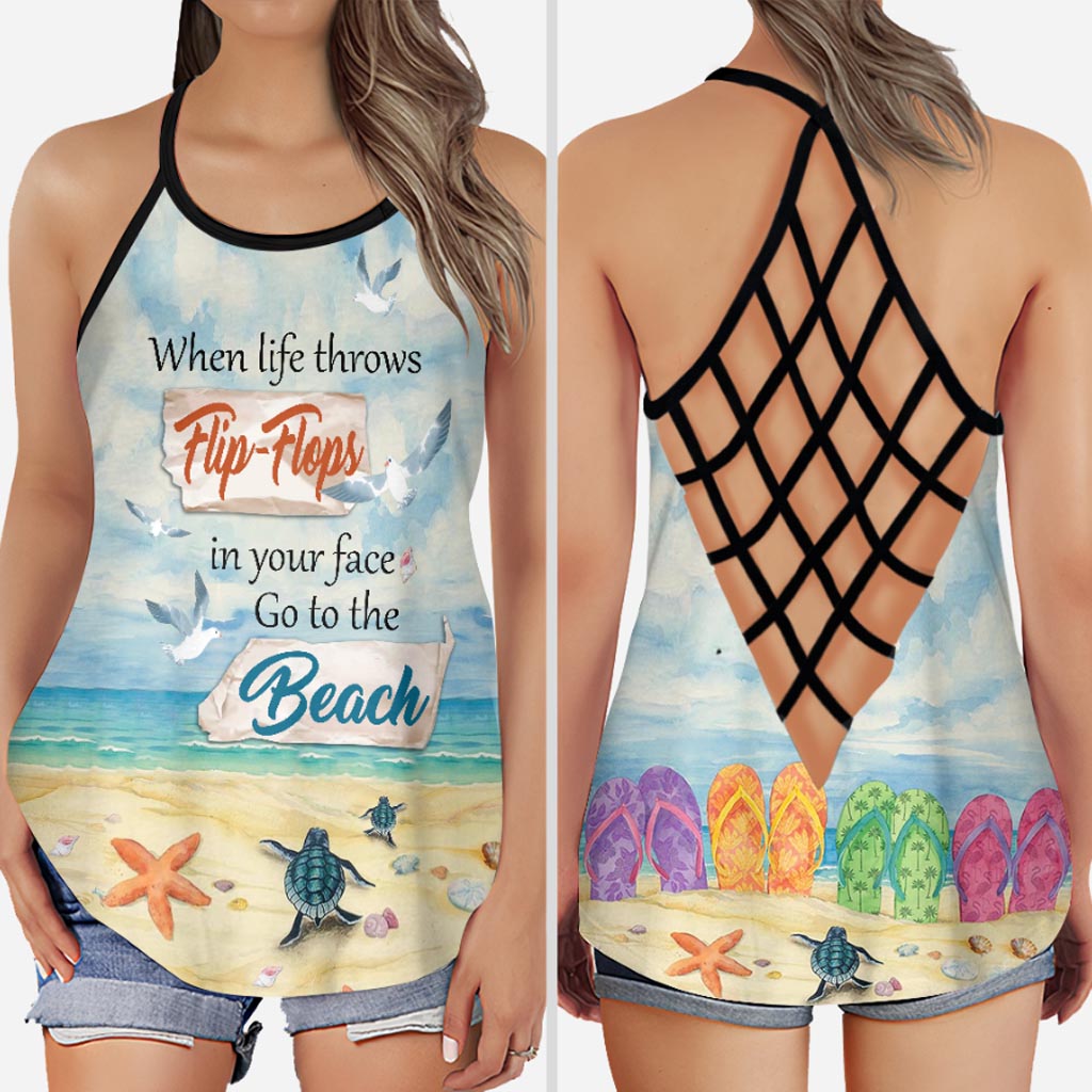 Wenn dir das Leben Flip-Flops ins Gesicht wirft – Sea Lover Cross Tanktop