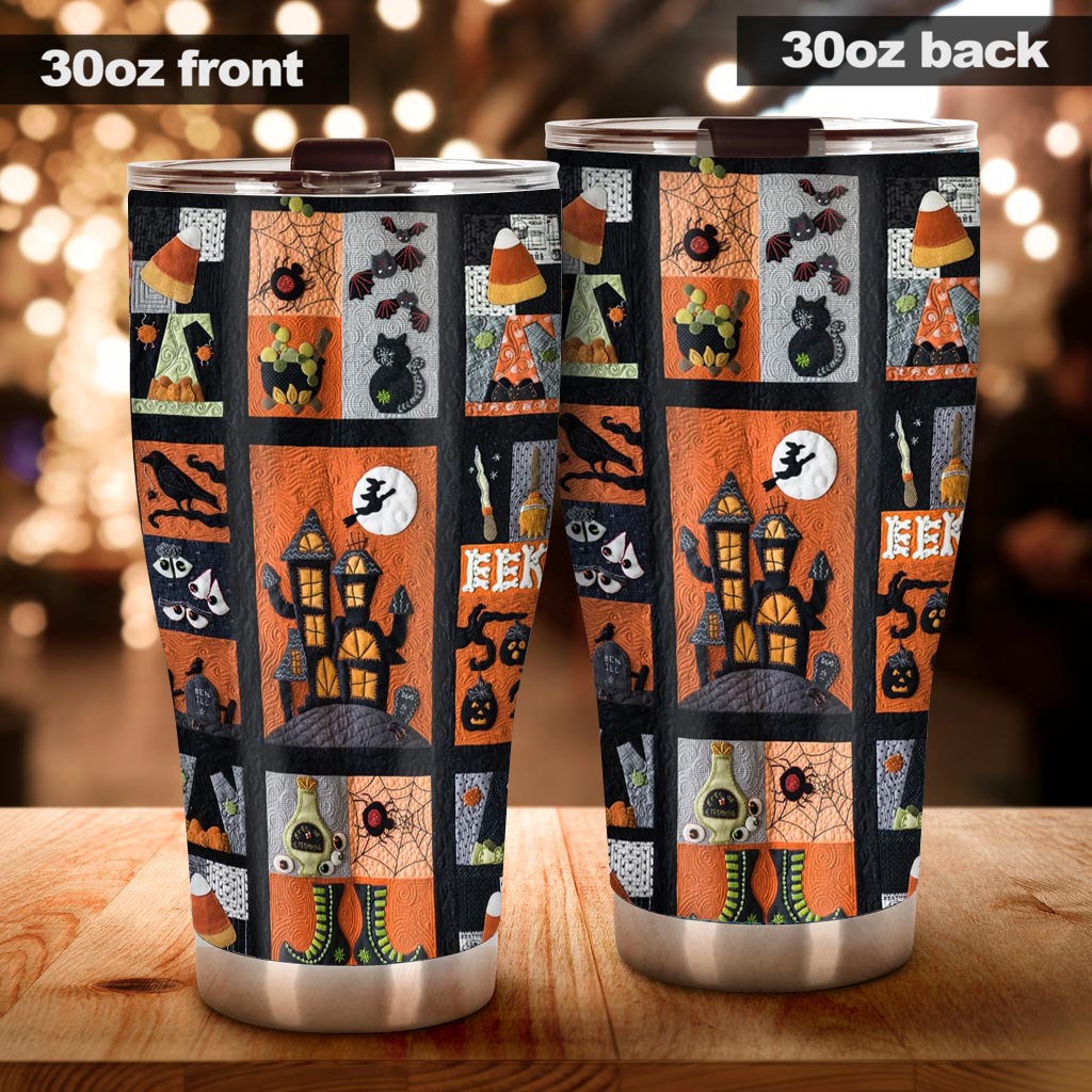 Mein Besen ist kaputt gegangen, also quilte ich jetzt einen Halloween-Becher.