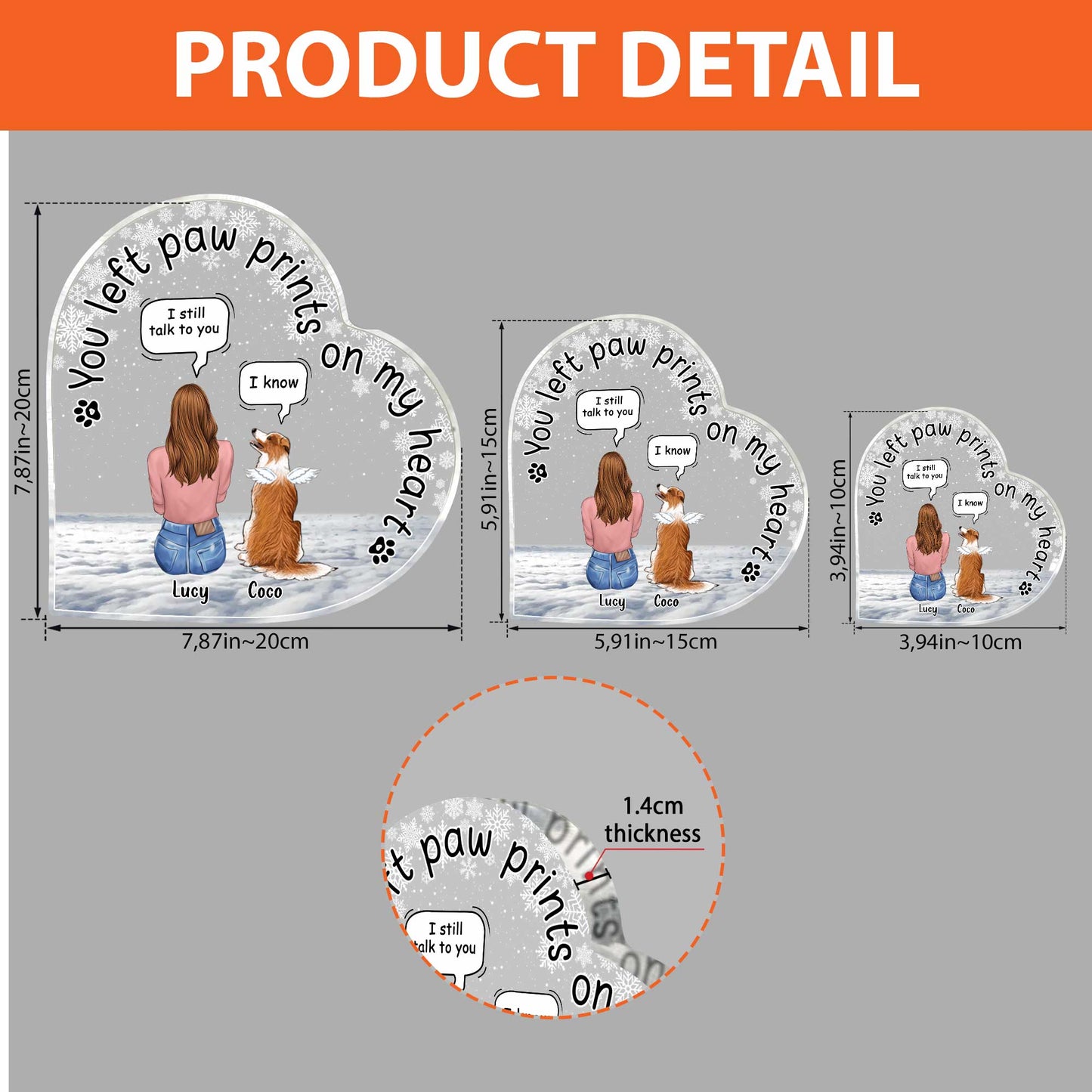 Du hast Pfotenabdrücke hinterlassen – personalisierte Acrylplakette in Hundeform