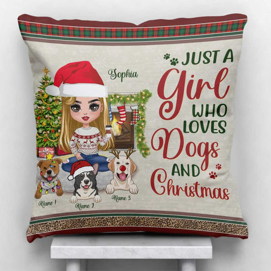 Just A Girl Who Loves Dogs - Personalized Dog Throw Pillow