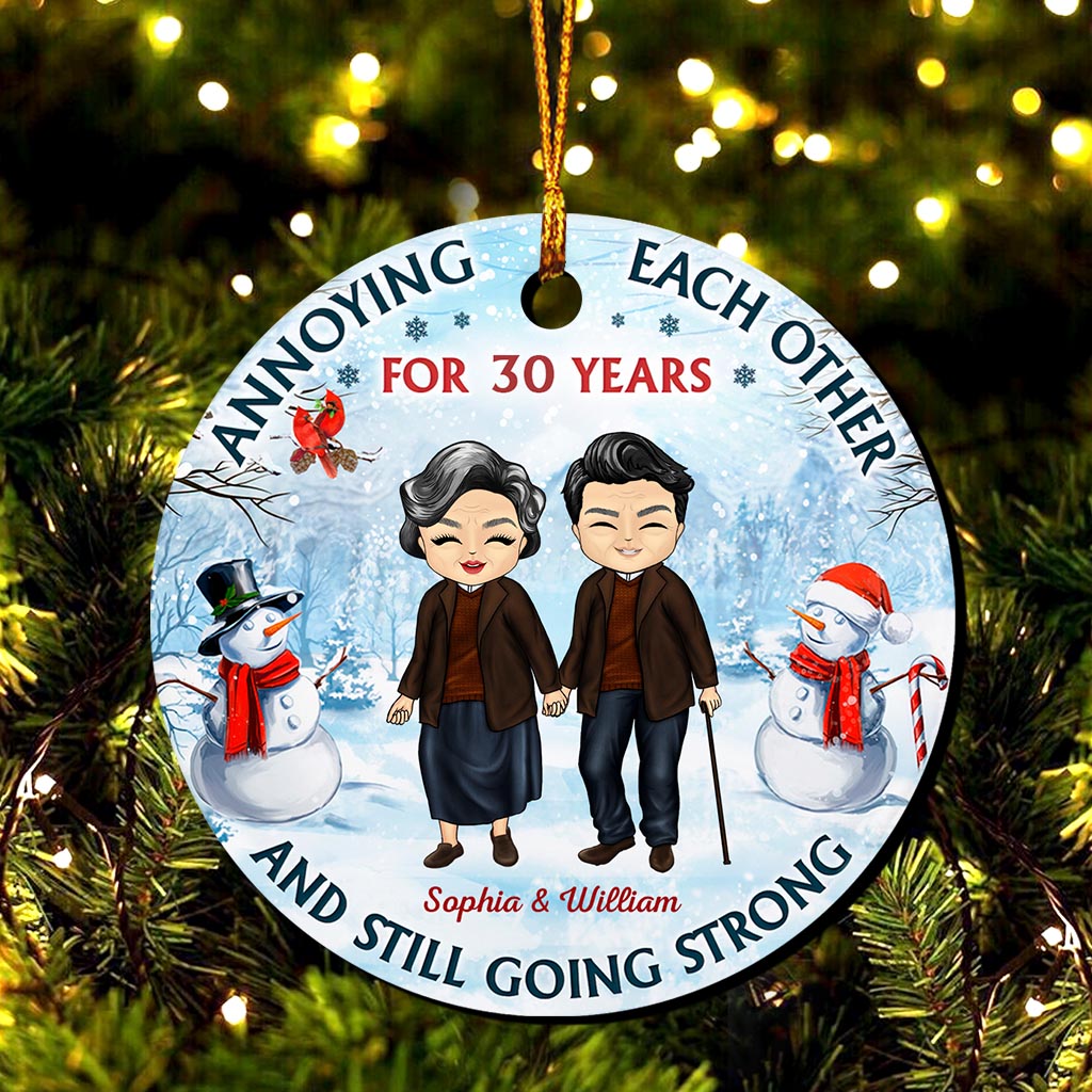 And Still Going Strong - Personalized Christmas Couple Ornament (Printed On Both Sides)
