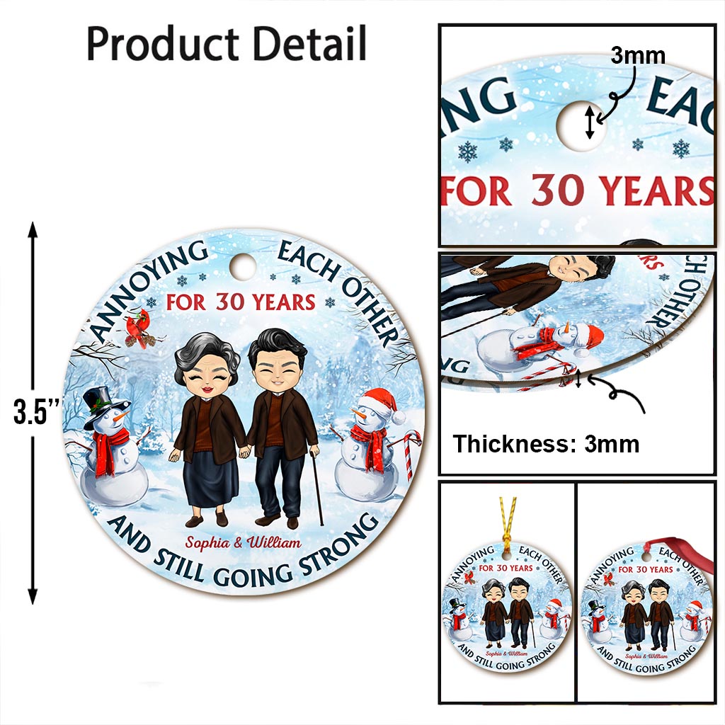 And Still Going Strong - Personalized Christmas Couple Ornament (Printed On Both Sides)