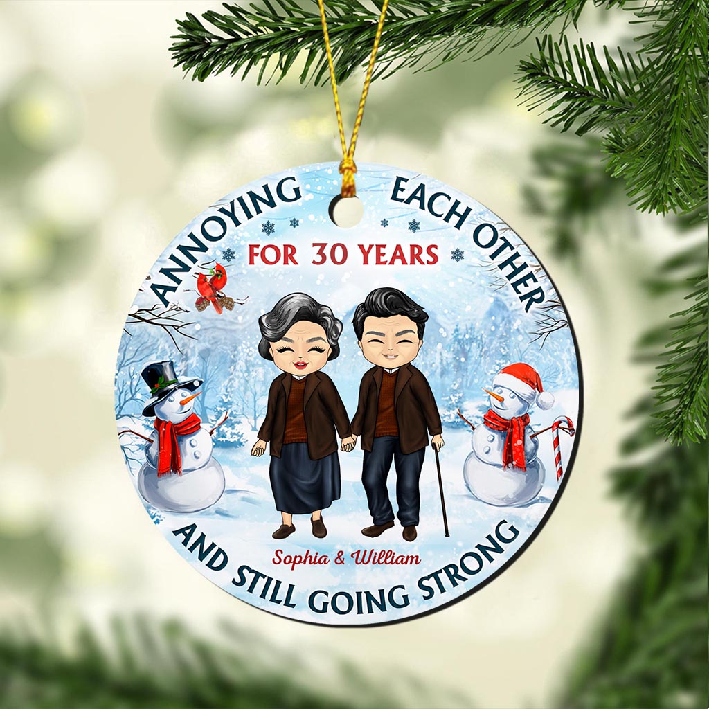 And Still Going Strong - Personalized Christmas Couple Ornament (Printed On Both Sides)