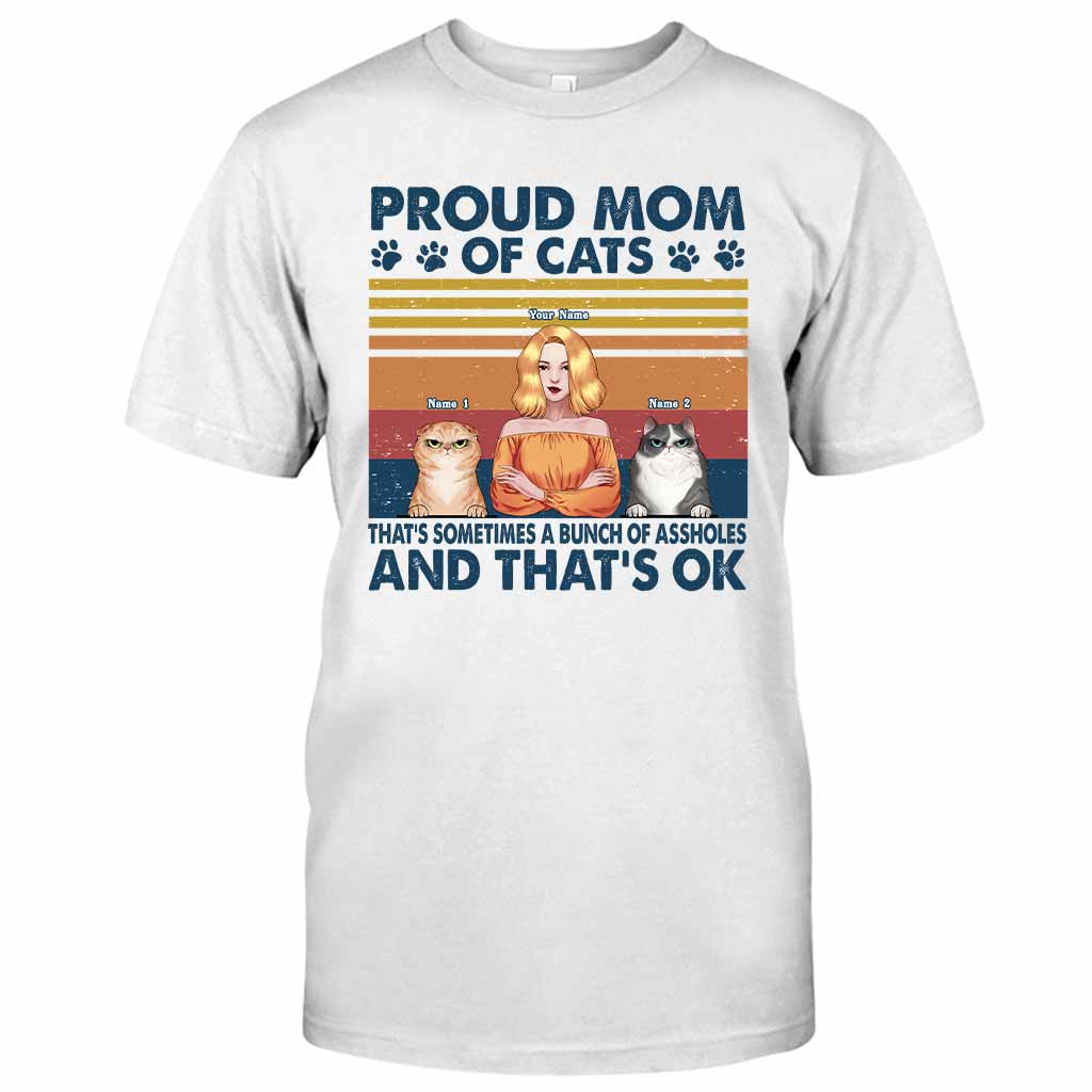 Stolze Katzenmama – Personalisiertes T-Shirt und Hoodie