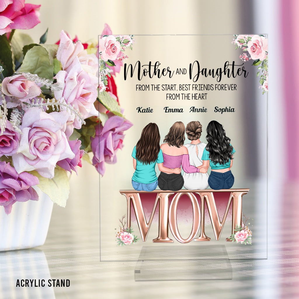 Mutter und Töchter – Personalisierte transparente Acrylplakette für die Mutter