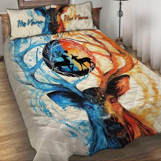 Hunting Couple - Personalized Couple Hunting Quilt Set