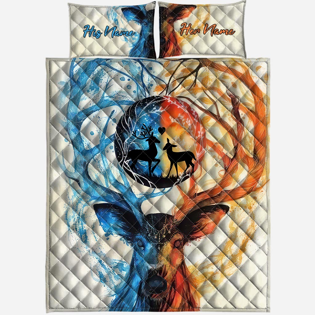 Hunting Couple - Personalized Couple Hunting Quilt Set