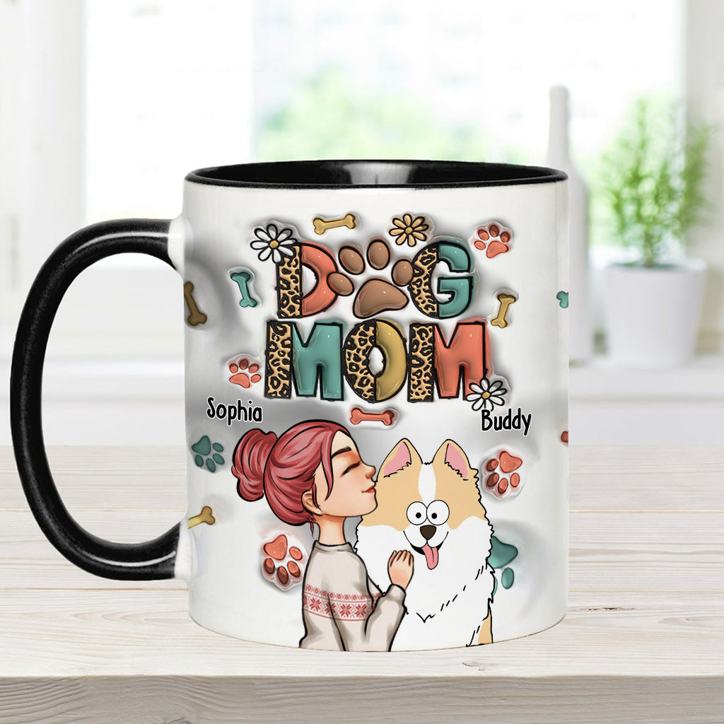 Dog Mom Cat Mom Inflated - Gift for dog lovers, cat lover - Personalized Accent Mug