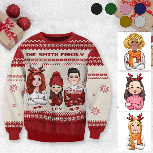 Merry Christmas - Personalized Family Ugly Sweater