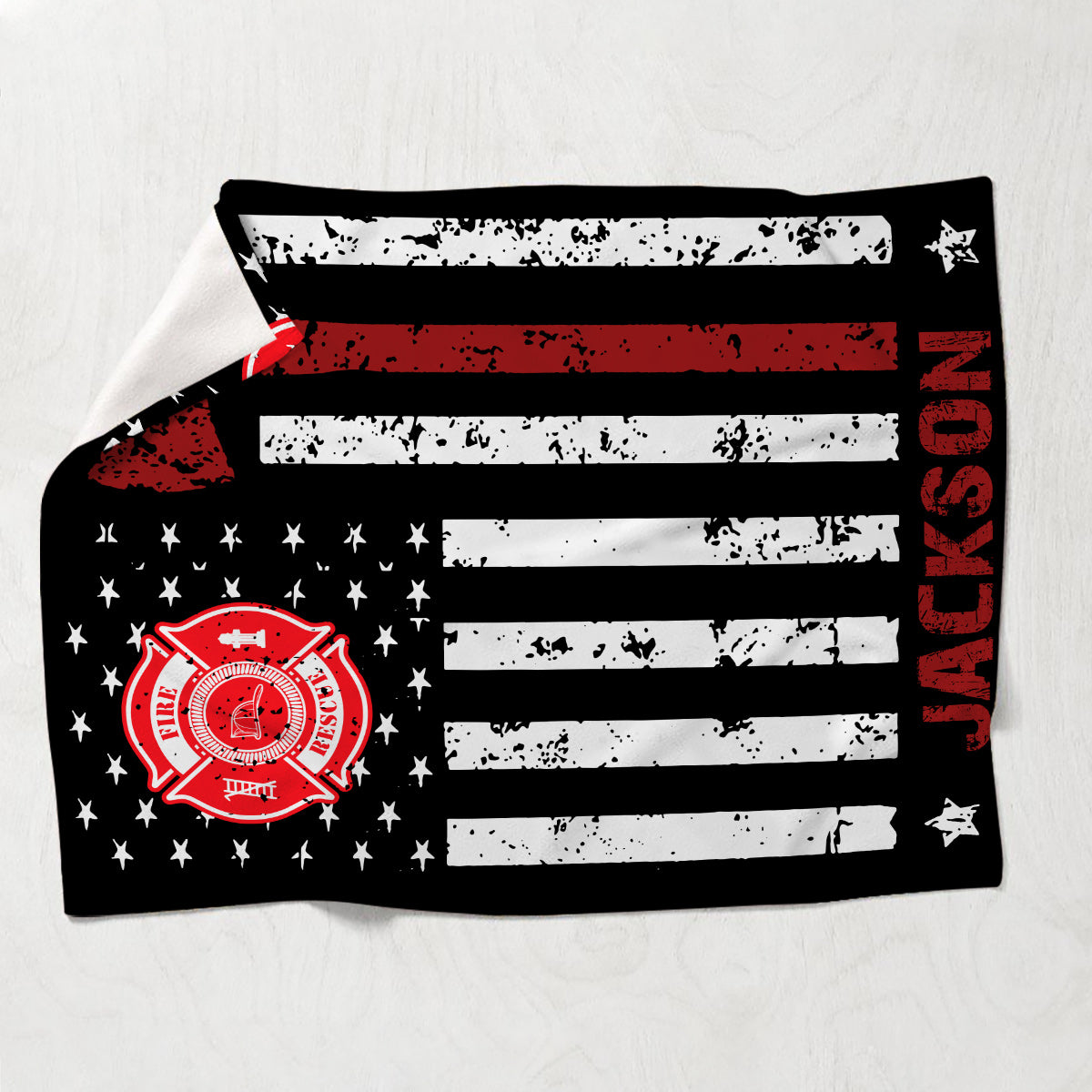 Stolzer Feuerwehrmann – Geschenk für Feuerwehrleute, Väter, Ehemänner, Söhne – Personalisierte Decke