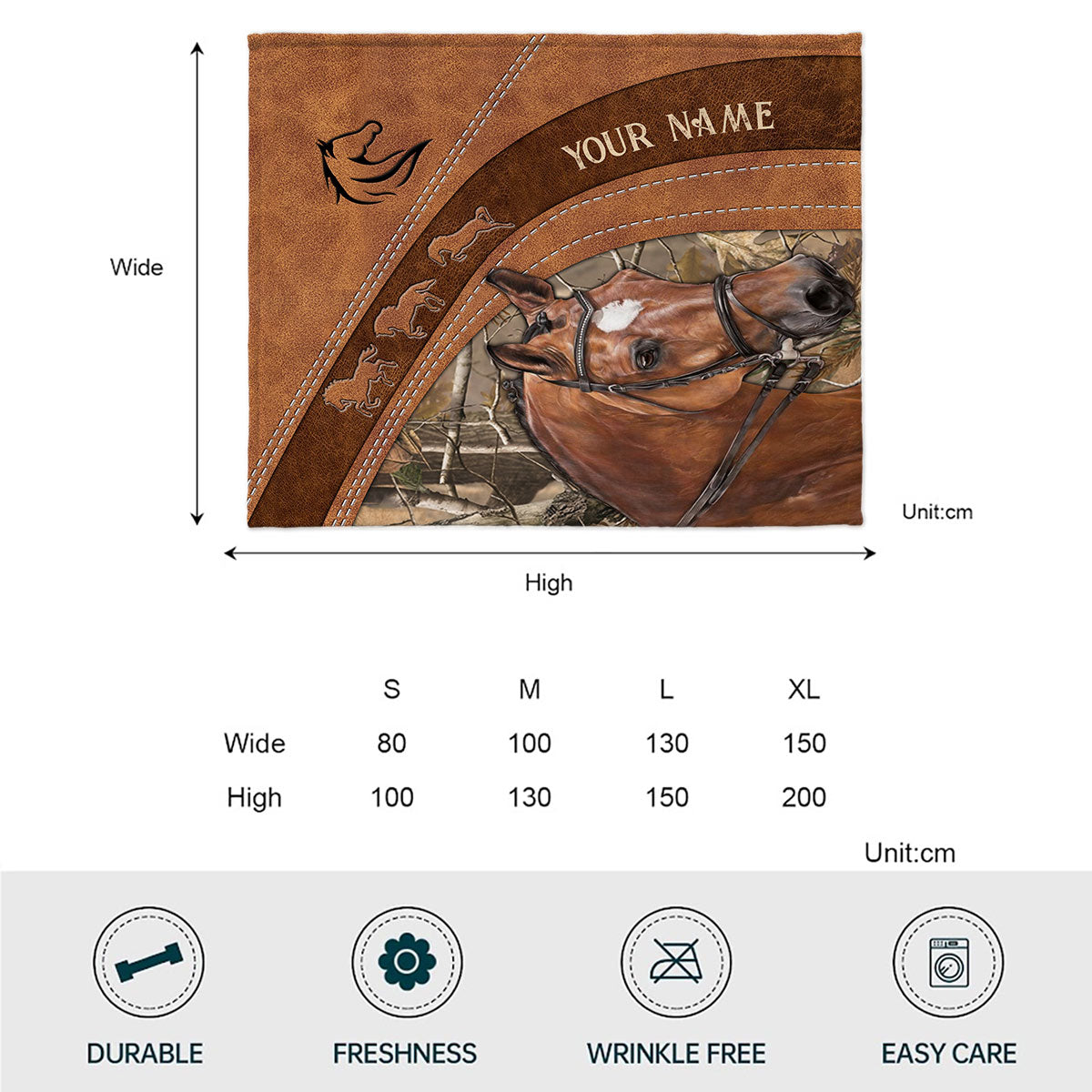 Pferdeliebhaber-Decke – Personalisierte Pferdedecke