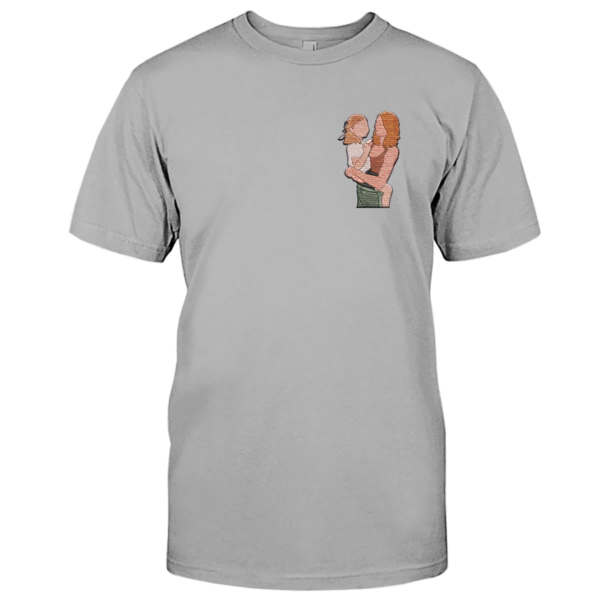 Individuelles 2D-Foto – Personalisiertes T-Shirt mit Mutterstickerei