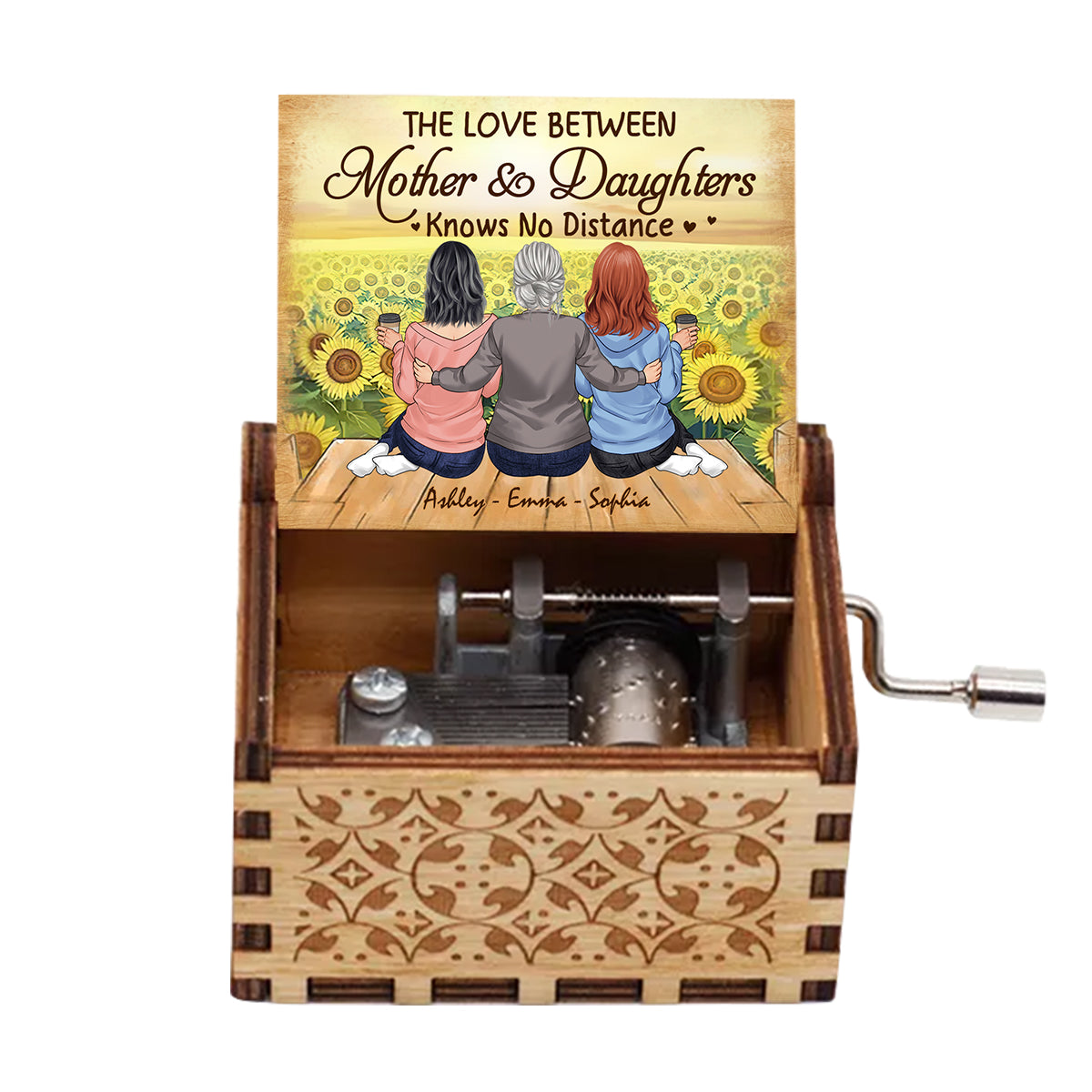 Mother And Daughter - Personalized Mother Hand Crank Music Box