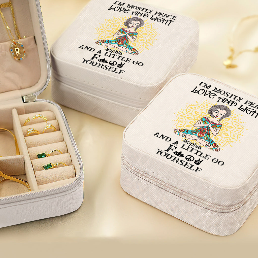 Ich bin vor allem Frieden, Liebe und Licht – personalisierte Yoga-Schmuckschatulle