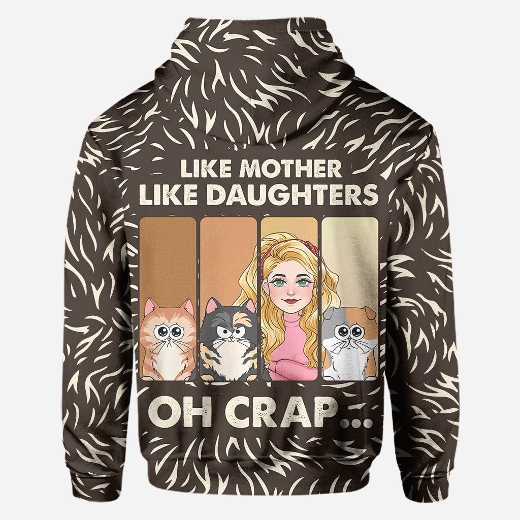 Like Mother Father Like Daughter Son Cats Dogs Pet Lover - Personalized Cat All Over Shirt