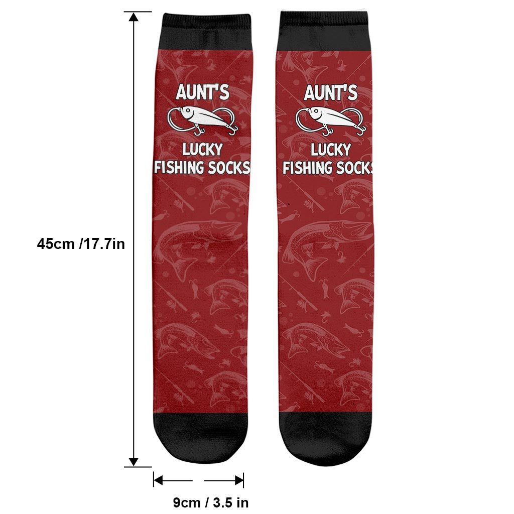 Glückssocken mit Anglermotiv – Geschenk für Papa, Onkel, Tante, Oma, Opa, Mama, Sohn, Tochter, Bruder, Schwester, Enkelin, Enkel, Ehemann, Ehefrau, Freund, Freundin, Freund, Kollege – Personalisierte Socken