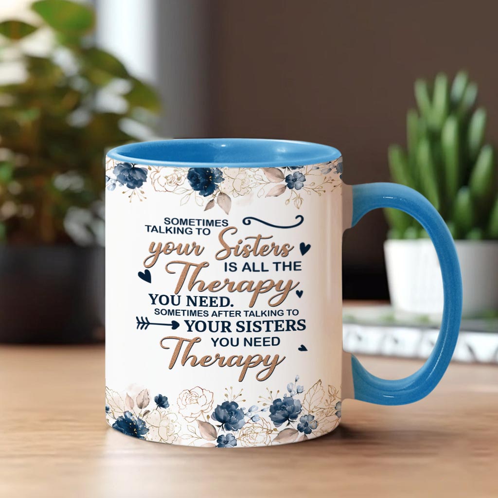 „Im Gespräch mit deiner Schwester“ – personalisierte Tasse mit dem Aufdruck „Beste Freundin“