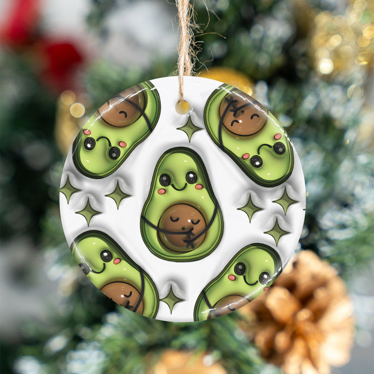 Mamacado - Personalized Pregnancy Ceramic Circle Ornament