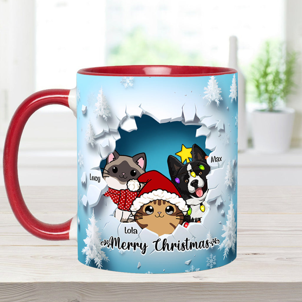 Meowy Christmas - Personalized Cat Accent Mug
