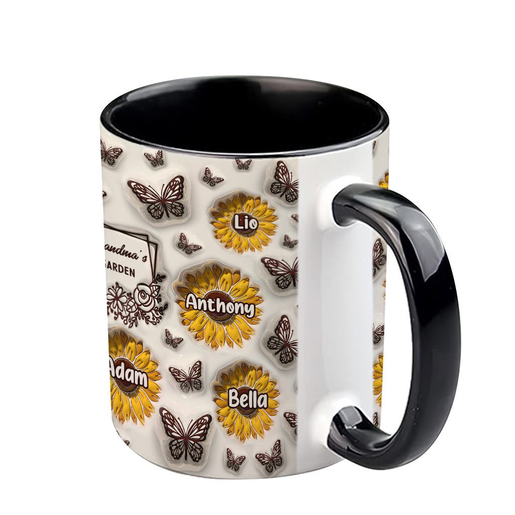 Omas Sonnenblumengarten – Geschenk für Oma – Personalisierte Tasse