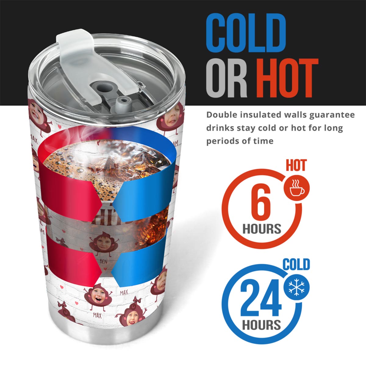 Daddy Little Shits - Gift for dad, grandma, grandpa, mom, uncle, aunt, brother, sister - Personalized Tumbler