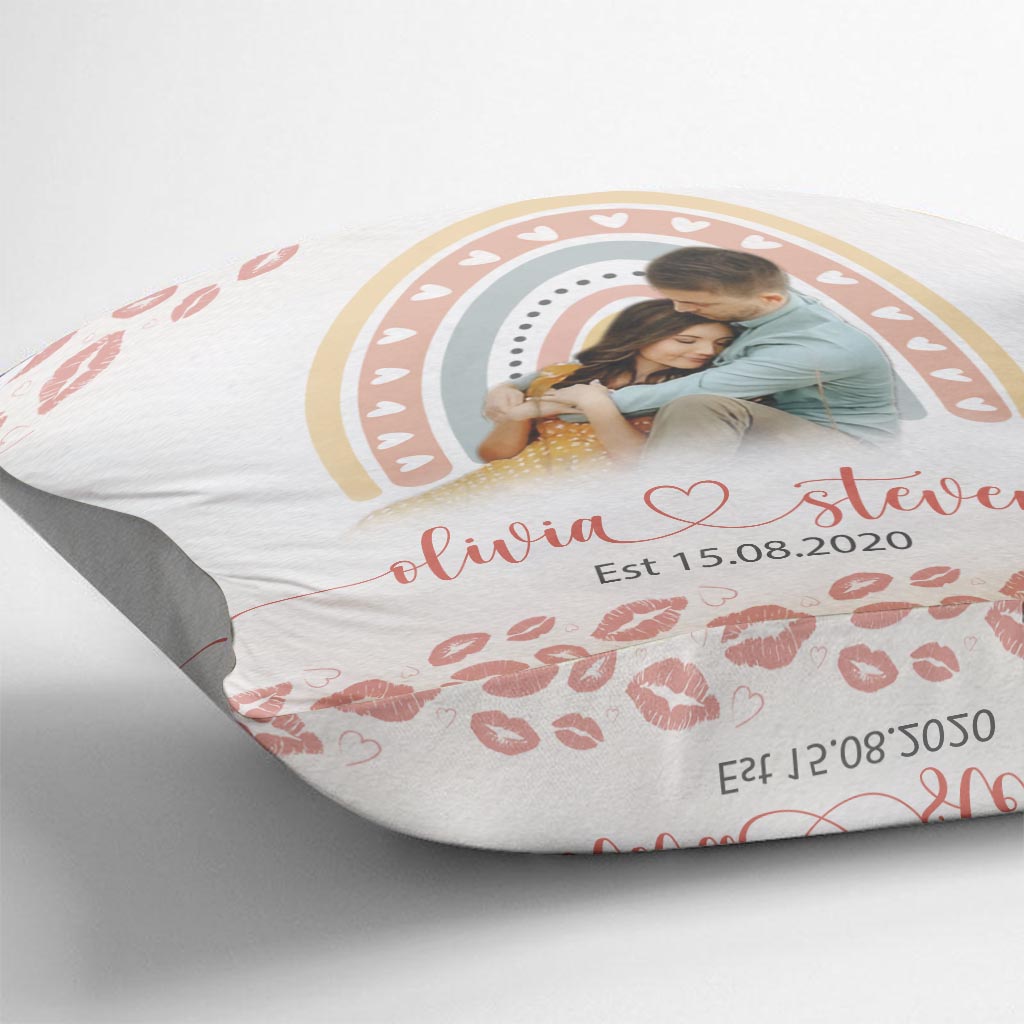 Geschenk zum Hochzeitstag/für Frischvermählte/Verlobungsgeschenk – Personalisiertes Kissen für Paare