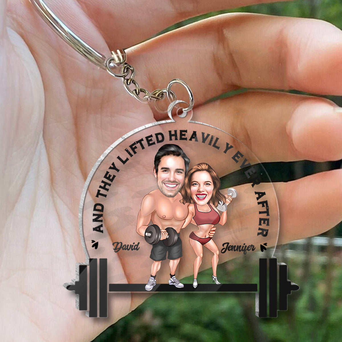 They Lifted Heavily Ever After - Personalized Fitness Keychain