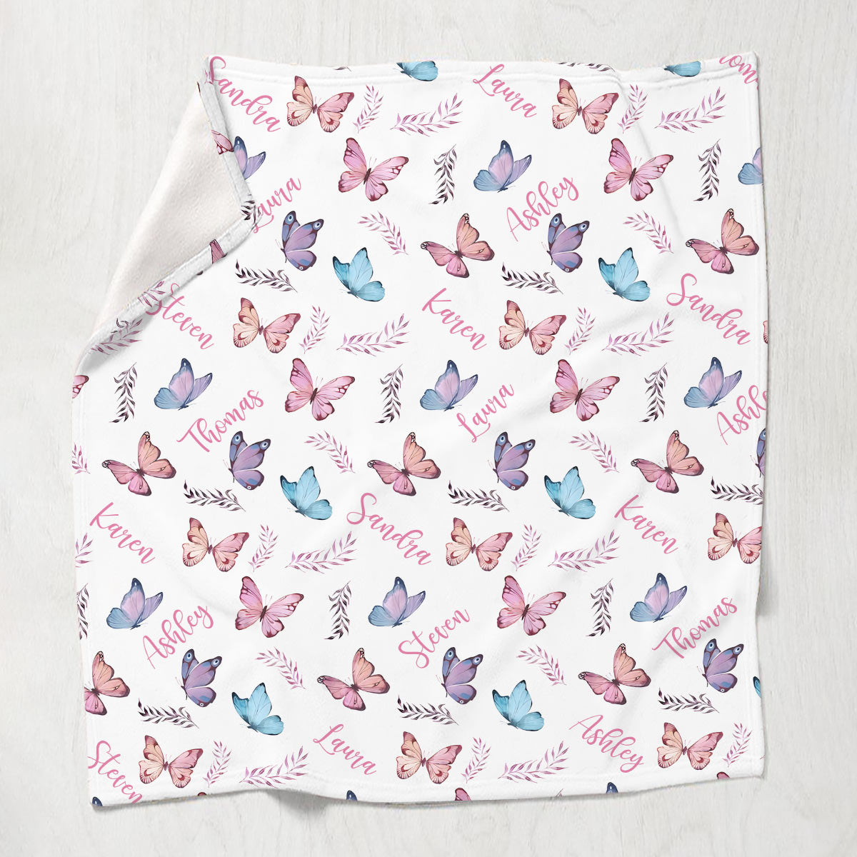 Butterfly Custom Name - Personalized Family Blanket