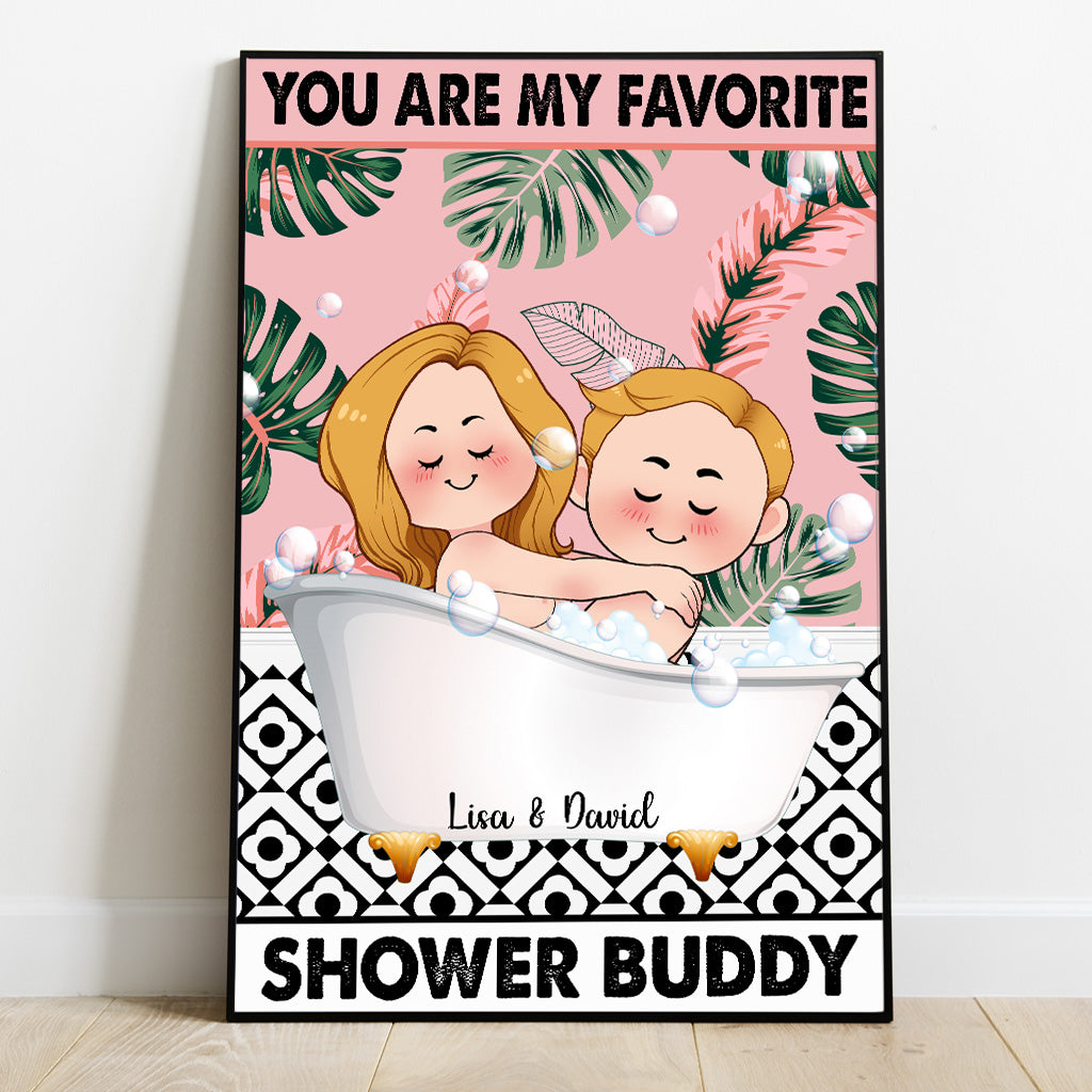 Du bist mein liebster Duschpartner – Personalisierte Leinwand und Poster für Paare