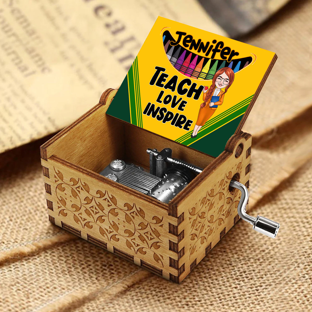 Positive Affirmationen Schmetterling - Personalisierte Schmetterlings-Spieluhr mit Handkurbel